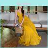 Vacation Dress With V Neck Sleeveless Long Skirt For Beach And Holiday