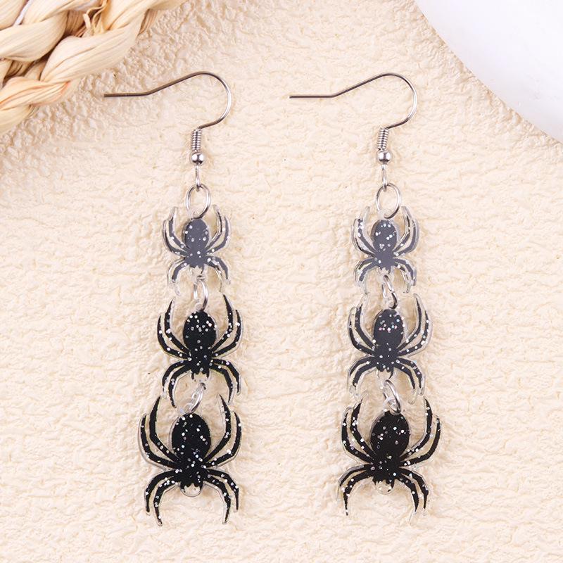 Halloween Acrylic Stud Earrings: Pumpkin, Bat, Ghost & Skull Dangle Accessories