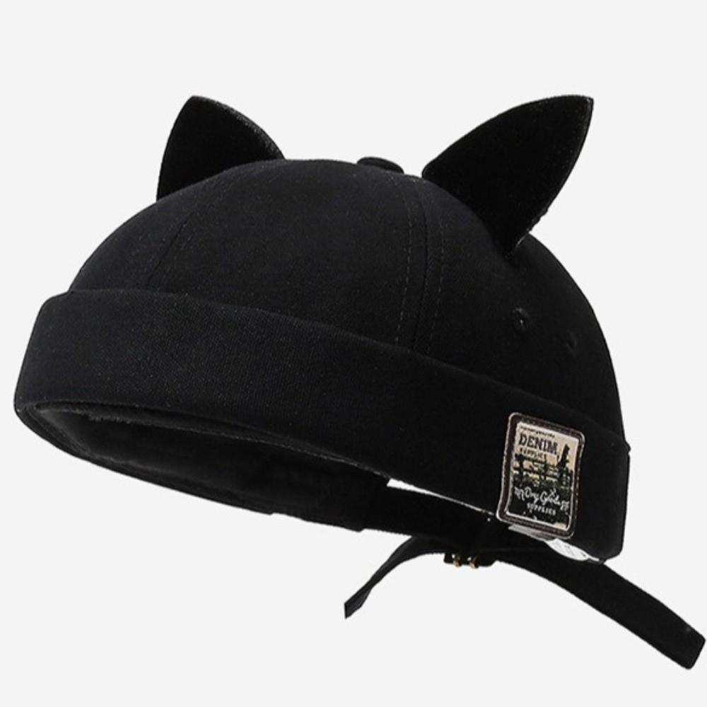 Breathable Cat Ears Brimless Hat Adjustable Woman's Landlord Hat Fashion Bucket Cap Outdoor