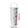New 880ml Thermal Cup Ocean Pattern Large Capacity Vacuum Cup with Handle Ceramic Liner Insulated Cup Travel
