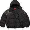 Supreme Leather Yoke Puffer Jacket Black
