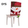 Christmas Chair Cover Cartoon Santa Claus/Snowman/Reindeer Chair Slipcover Holiday Stool Seat Cover for Dining Room Decoration