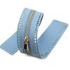 55cm Long PU Band Zippers Close-end Auto-lock Type Gold Color Metal Zipper DIY Bag Accessories