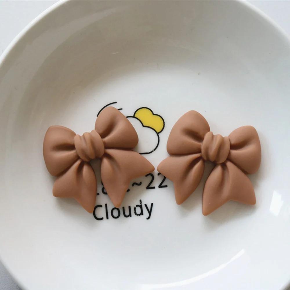 10PCS Cartoon Colorful Bow Resin Decoration Crafts Flatback Cabochon Scrapbooking Fit Phone Decor Embellishments DIY Accessories