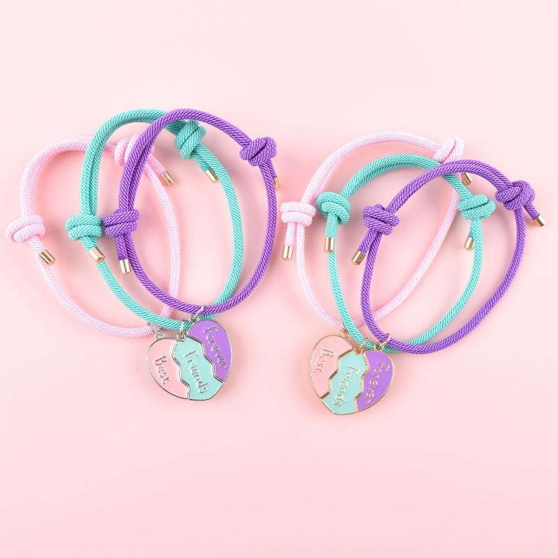 Cross-border New Milan Rope Love Magnetic Splicing Bracelet Simple Fashionable Three-person Best Friend