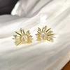 925 Sterling Silver Gold Plated Sun Muse Zircon Earrings, Birthday Anniversary Party Gift, Light Luxury Jewelry