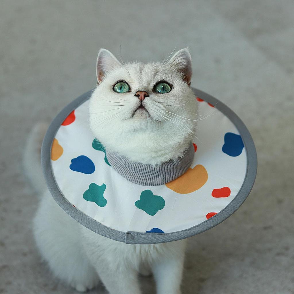 1Pcs Soft Cat Recovery Collar Anti Licking Protective Adjustable Pet Cone Collar for Cat Kitten After Surgery Grooming