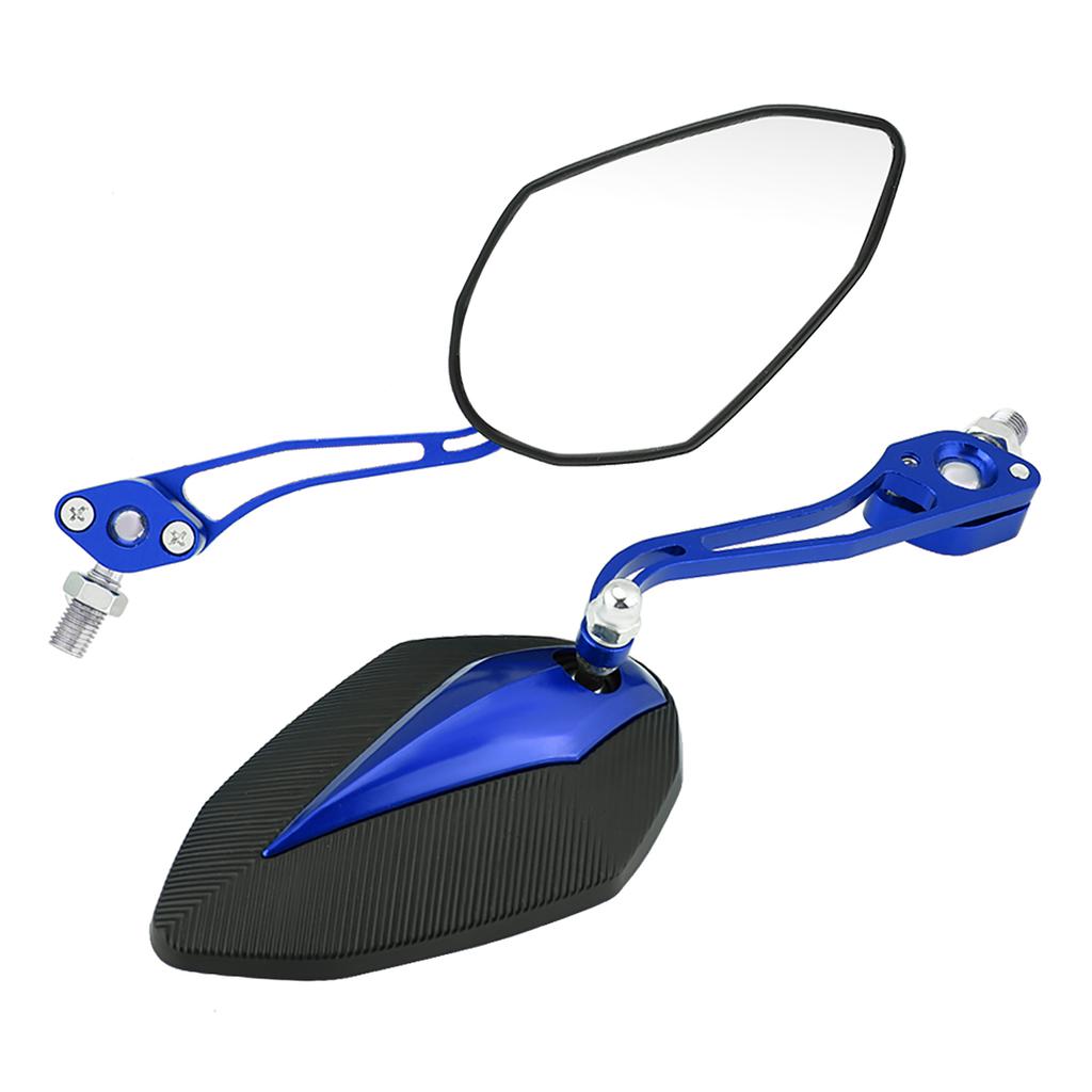 Pair 8mm 10mm Universal Motorbike Motorcycle Rearview Mirror Rear View Side Mirrors Blue