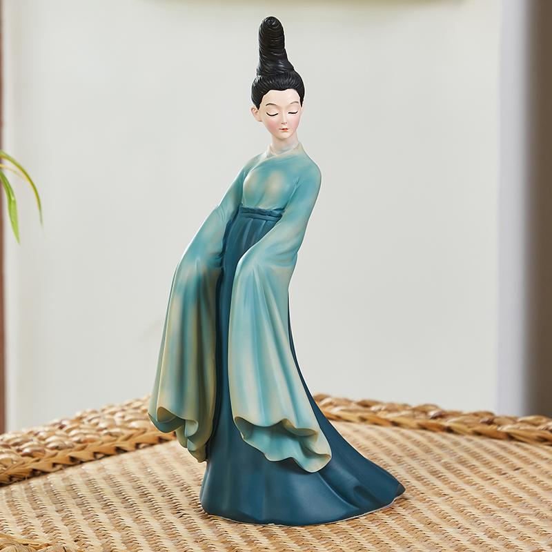 Elegant Ancient Chinese Lady Figurine Creative Vintage Decor for Living Room Bookshelf Cabinet