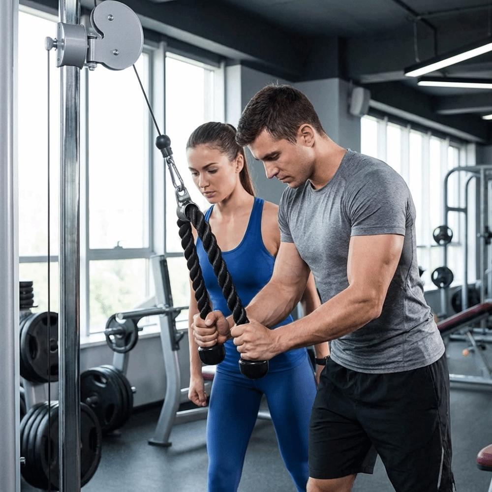 70/90cm Trizepsseil Zugseil Mehrfarbiges Trizepsseil Seil Fitnessstudio Zubehör