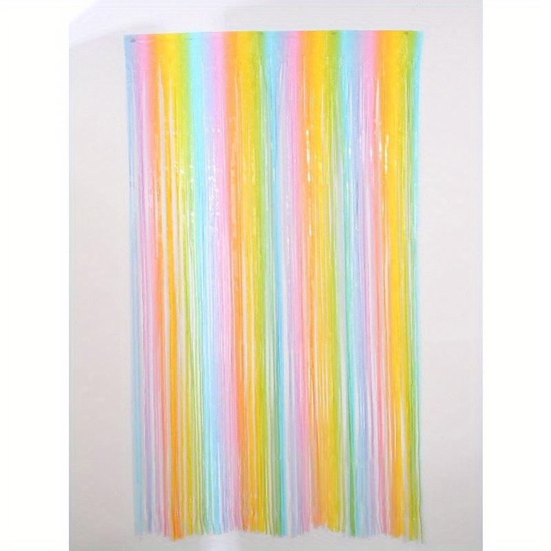 1pc Plastic Tassel Curtain, Modern Color Block Tassel Curtain for Party, Back To School Valentine Day