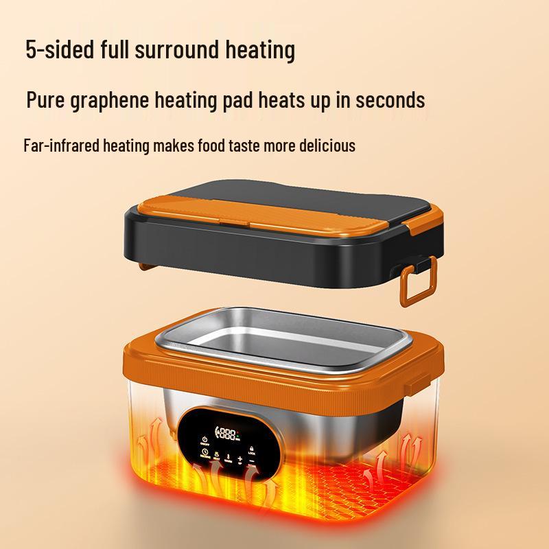 Self-Heating Insulated Wireless Lunch Box - Stainless Steel for Students & Office Workers
