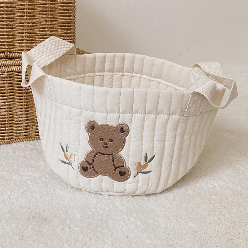 

2022 New Diaper Bag Nappy Caddy Baby Items Toy Storage Bag for Newborn Crib Organizer Bedding Cotton Embroidery Mommy Bag Bebe