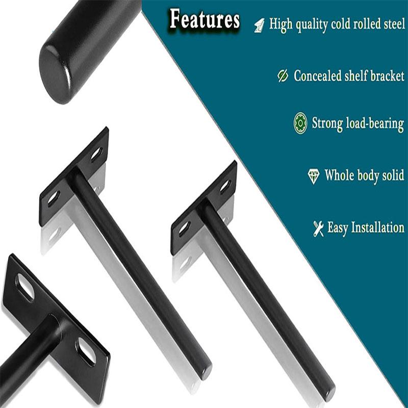 4pcs Floating Shelf Bracket Hidden Bracket Wall Mounted Bracket Invisible Nail Fixed Bracket Partition Hidden Shelf Bracket