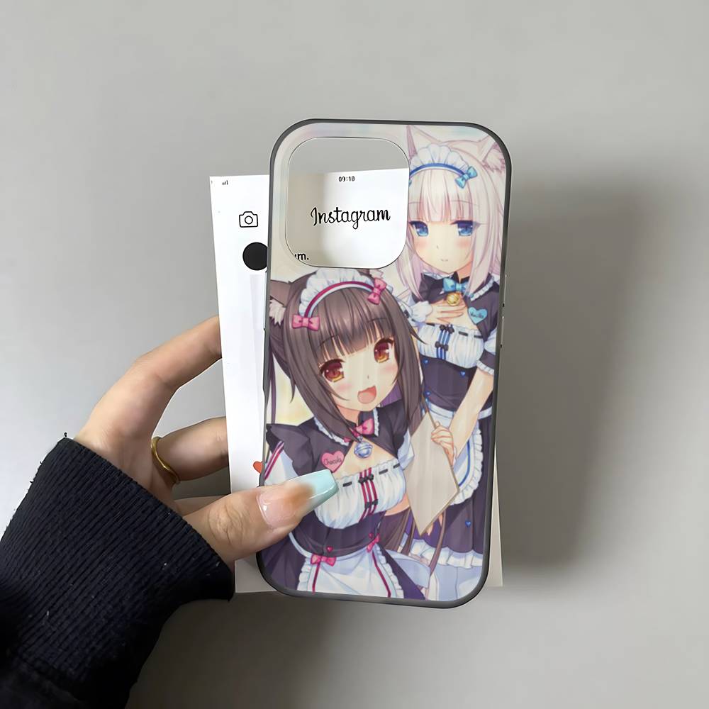 Chocola Nekopara For IPhone 16 15 14 13 12 11 17 Pro Max Plus Wave Corrugated Phone Case Anti Drop Cover