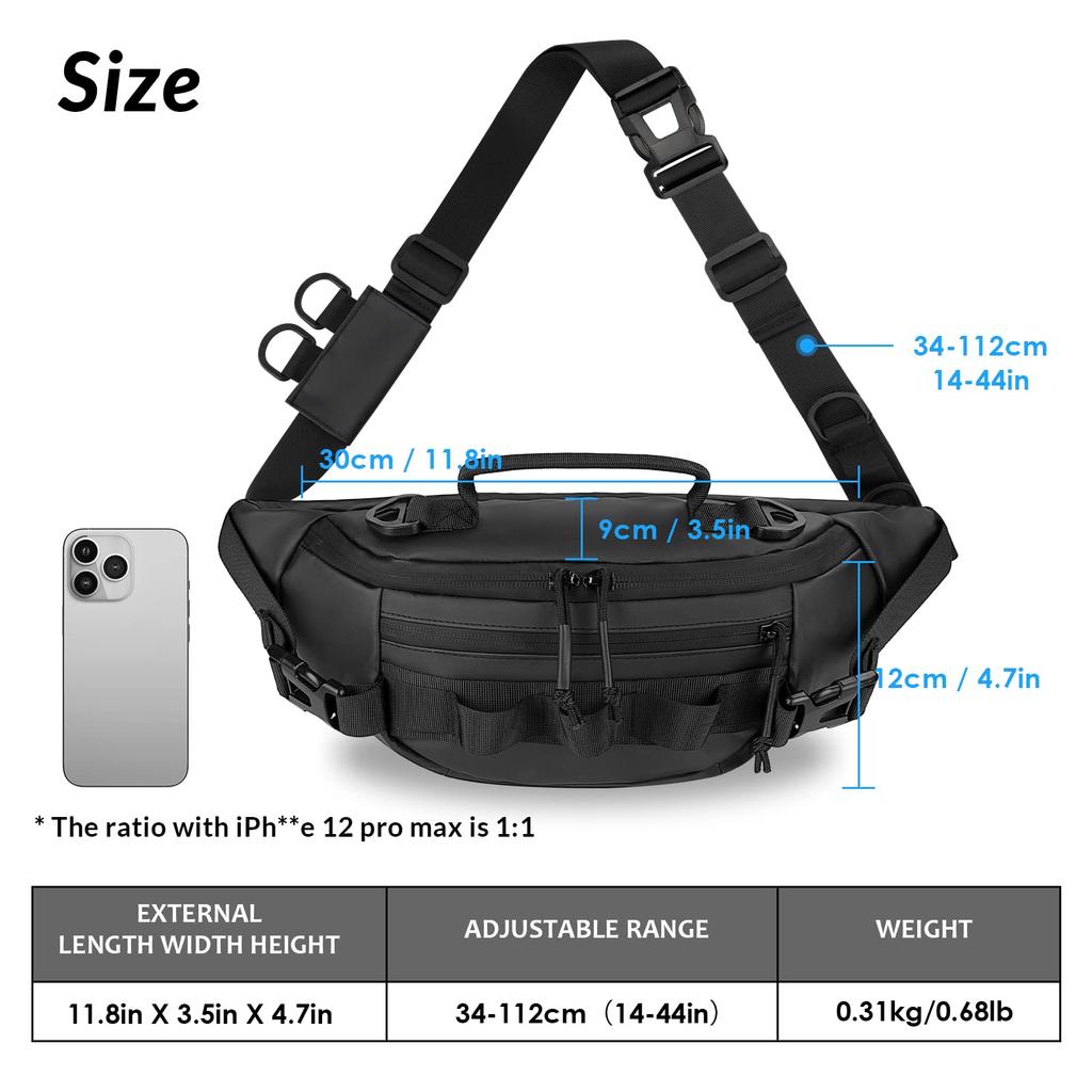THKFISH Fishing Tackle Waterproof Waist Unisex Portable Fishing Sling Bag for Outdoor Fly Fishing Bag, Bag,