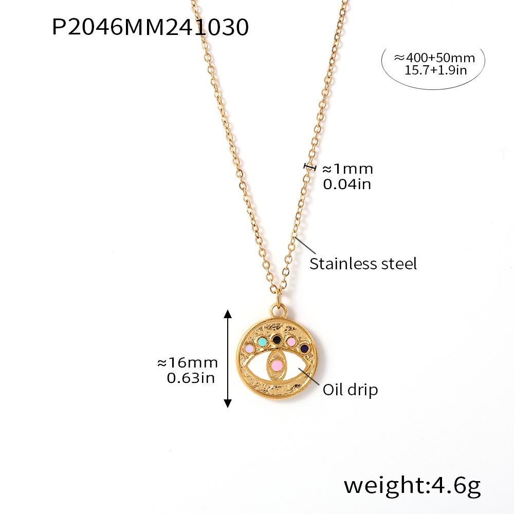 Qiong Yao European Style Devil s Eye Glaze Pendant Stainless Steel Choker