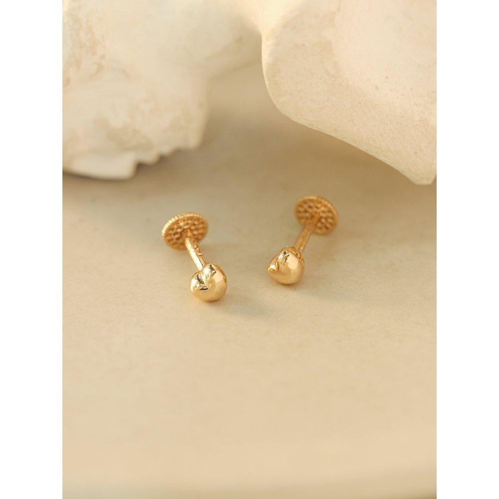 14K Mini-Me Bean Heart Labret Piercing