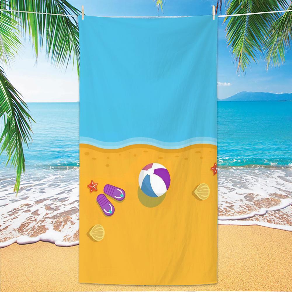 Ultra Fine Fiber Beach Towels, Beach Swimming Speed Drying Velvet Bath Towels, Printed Fashionable Bath Towels Towels Face Towel