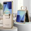 Custodia di Lusso Z Flip7 5G per Samsung Galaxy Z Flip 7 FE Pannello Posteriore in Pelle Corazzata Copertura ad Anello per Galaxy Z Flip 6 5 4 Funda Etui