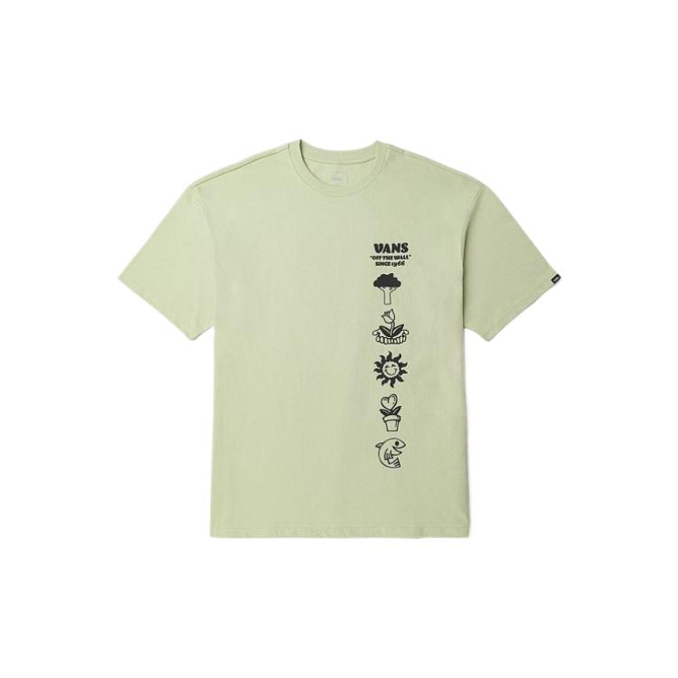 Vans Comfortable Breathable Simple Round Neck Short Sleeve T-Shirt Unisex Tops Light-Green VN0008ZABQH