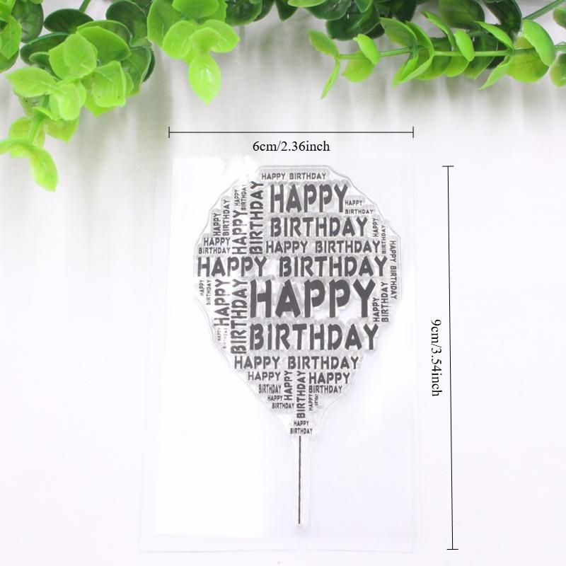 Transparent Silicone Clear Happy Birthday Balloon Stamp for Scrapbooking DIY Photo Album Decor