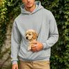 Men's Hooded Sweatshirt Loose Fit Long Sleeve with Large Front Pocket and Pet Pocket