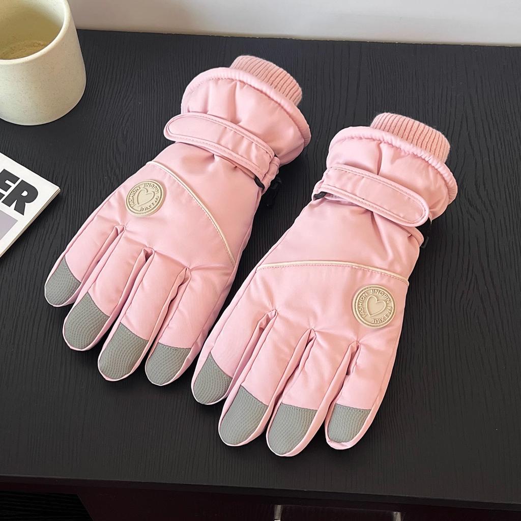 Ski Gloves Men's and Women's 2026 New Autumn and Winter Velvet Thickened Warm and Cold Touch Screen Electric Vehicle Riding Gloves