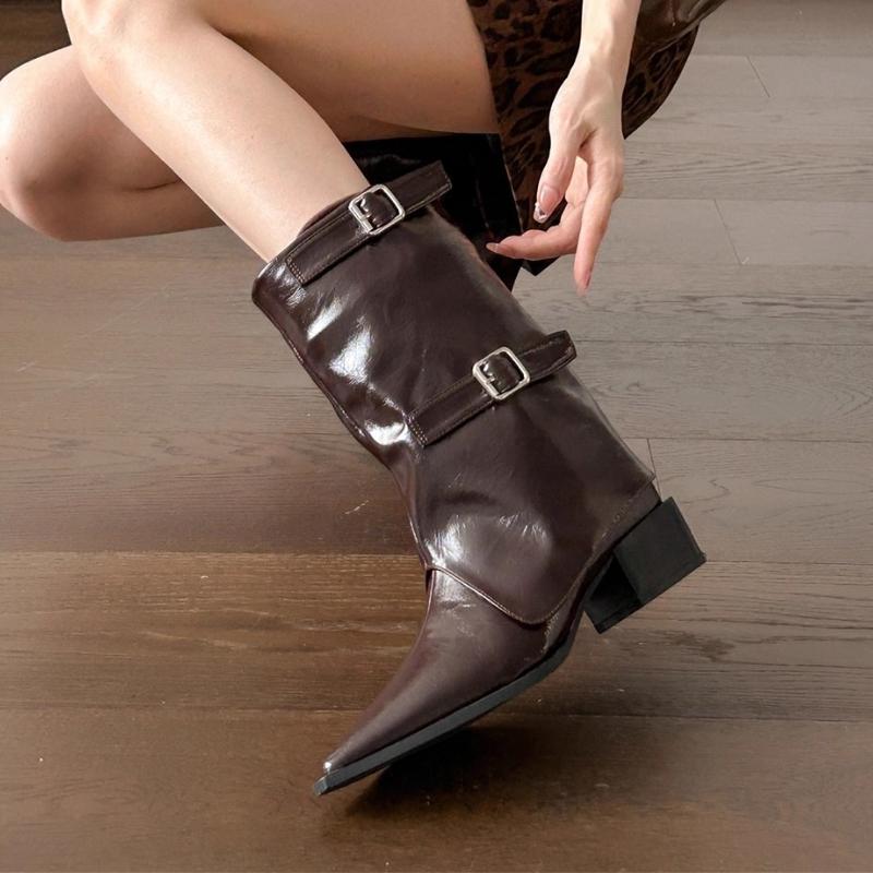 Fashion Designer New 2025 Women Ankle Boots Pointed Toe Heeled Shoes 2025 Elegant Winter Fashion Boots Chelsea Sexy Brand Woman Pumps