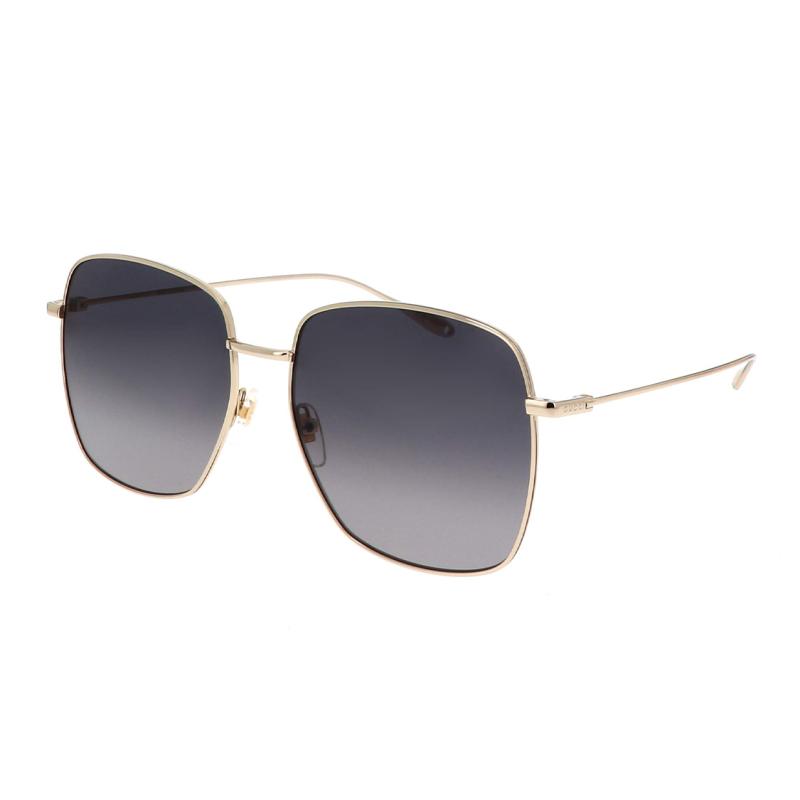 GUCCI Metallic Gradient Lenses Sunglasses Gold Square Frame Women's Metallic Square Sunglasses
