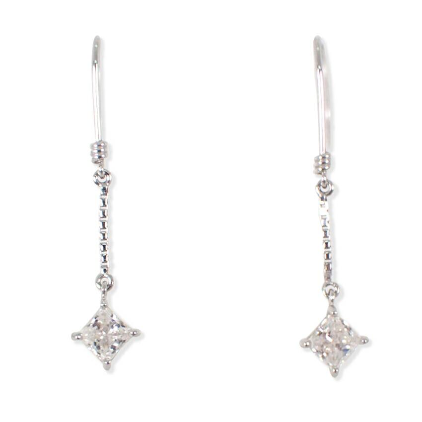 

[Вживані] Сережки-підвіски з діамантами з Pt900/g506-46