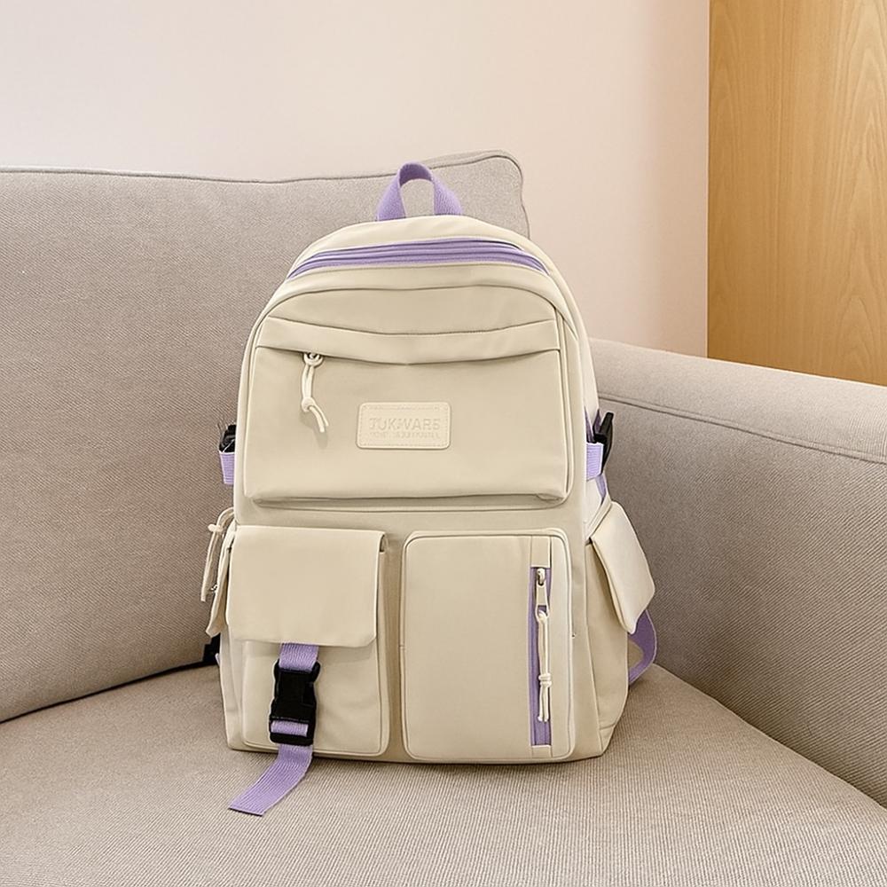 

Adjustable Strap Student Backpack Breathable Casual Backpack Fashion School Backpack Going Out бежевый