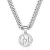 Unisex European & American Silver Letter Clavicle and Cuban Chain - Perfect Holiday Gift