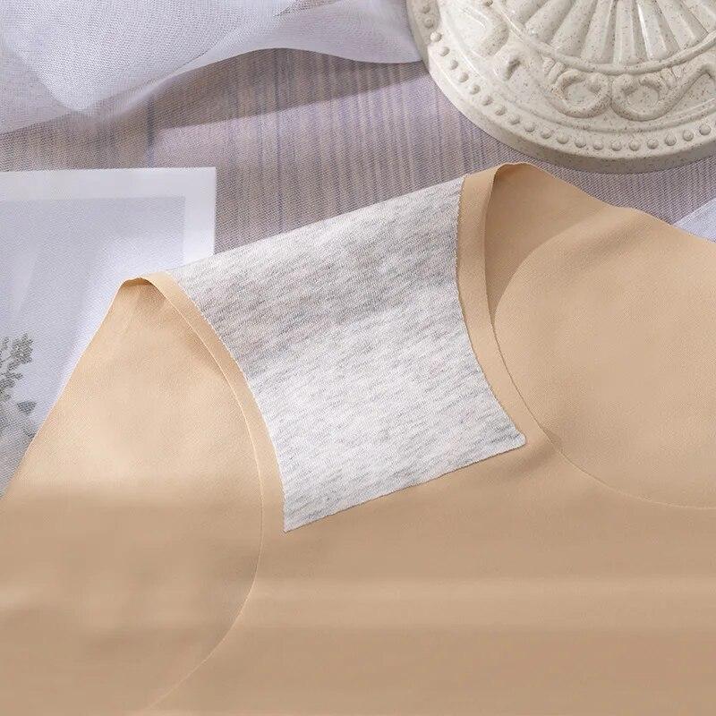 6Pcs/Lot Seamless Panties Women Ice Silk Underwear Intimate Solid Breathable Crotch Briefs Girls Sexy Tanga Multiple Lingerie