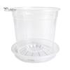 Breathable Plant Pots for Rootlets Clear Plastic Orchid Pot with Saucer, Drainage Holes, Ventilated Flower Rose, Phalaenopsis, Seedings Containers