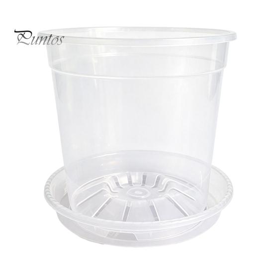 Breathable Plant Pots for Rootlets Clear Plastic Orchid Pot with Saucer, Drainage Holes, Ventilated Flower Rose, Phalaenopsis, Seedings Containers