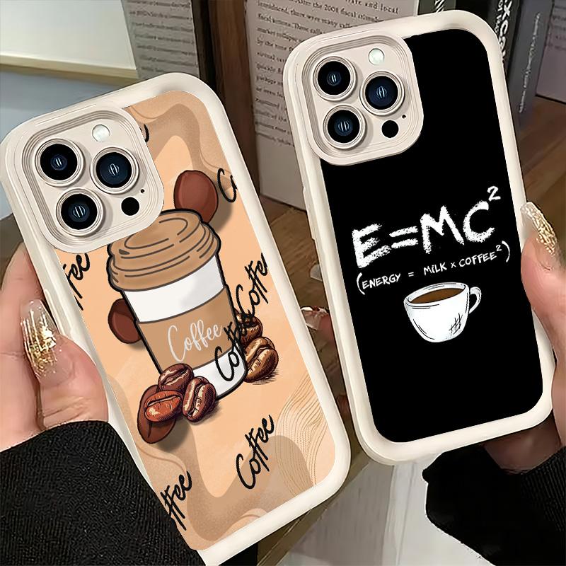 Phone Case for iPhone 17 Air 16E 15 16 Pro Max Black Coffee Fashion Style Cover 14 Plus 13 12 Mini Soft Shell Silicone Fundas