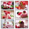 Strawberry Ice Cream Themed Decorative Painting Picture Cakery Decor Restaurant Dessert Shop Decoration Canvas Printing