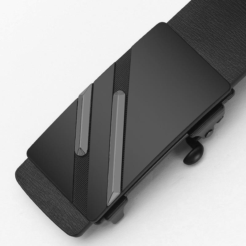 

Мужской ремень из натуральной кожи с автоматической пряжкой Беззубик Корейский повседневный мужской ремень из воловьей кожи 105-130CM