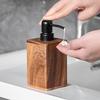 Luxury Walnut Wood Soap Dispenser Push-Type 200/400ml Lotion Bottles Large Capacity Shampoo Bottles for Hand Soap Shower Gel