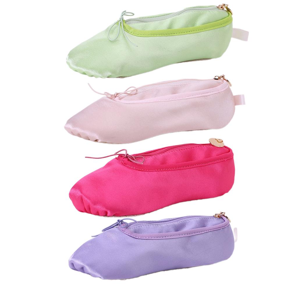 Ballet Shoe Shaped Pencil Case Elegant Cosmetic Pouch Large Capacity Pen Storage Bag Portable Stationery Container