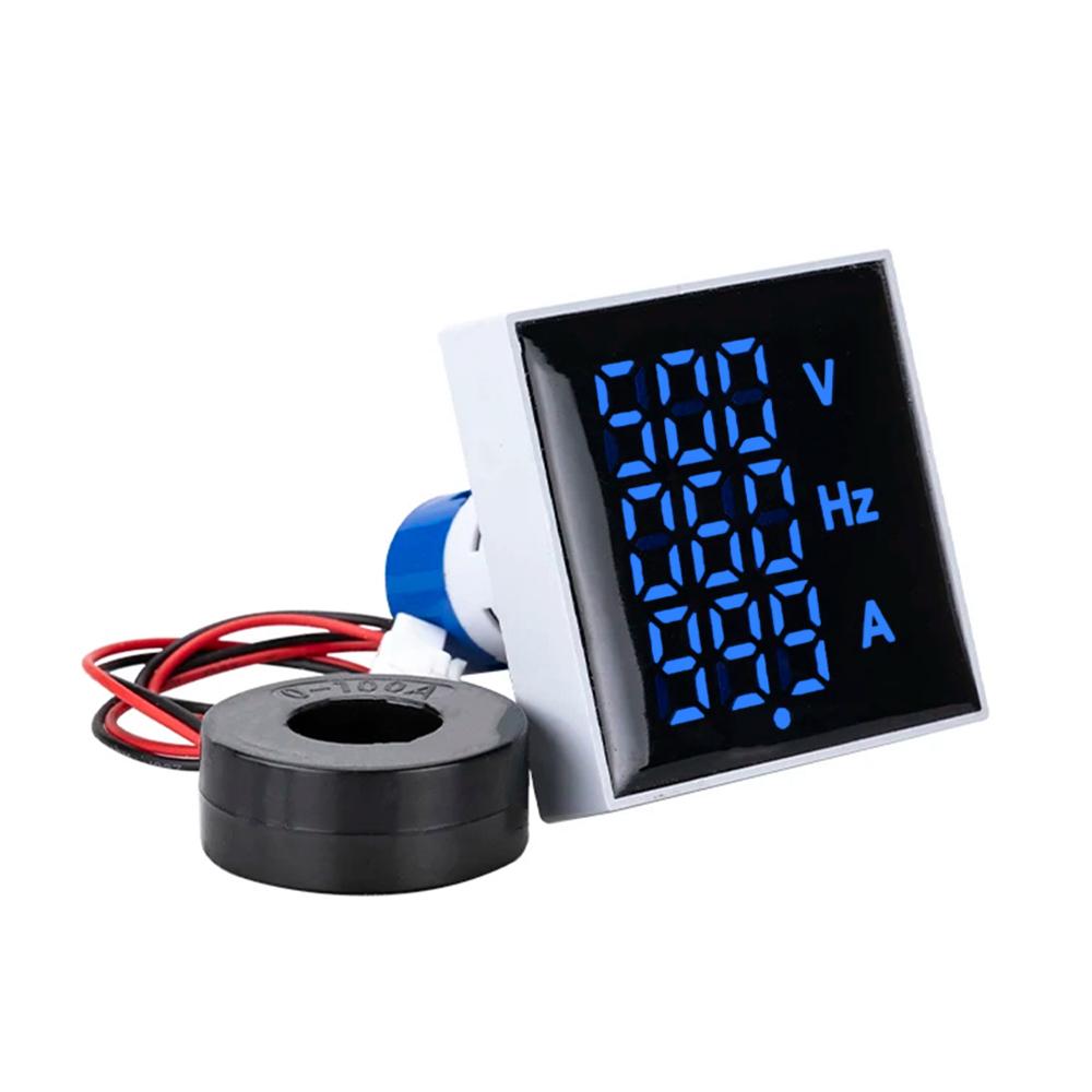 3 In 1 LED Digital Voltage Current And Frequency Meter AC 60-500V 0-100A  for Equipment Failure Construction Signal Indicators