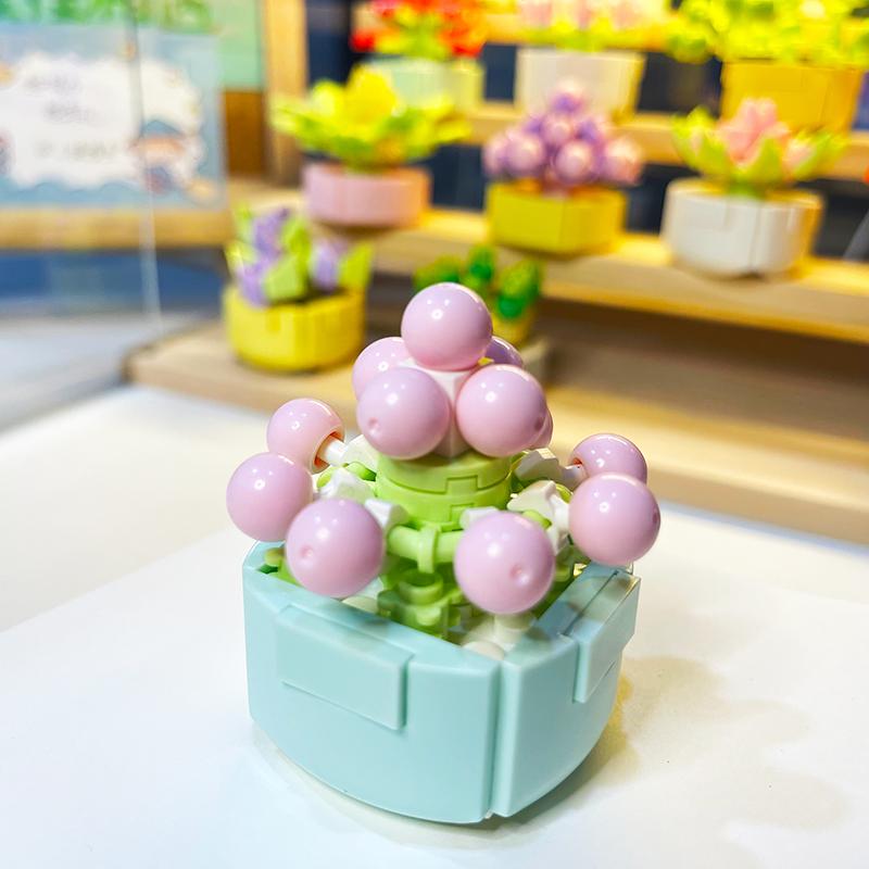 Topfkultur Blume Baustein Ziegel DIY Pflanze Spielzeug Weihnachtsgeschenk für Mädchen Erwachsene Kind Simulation süße Desktop-Dekorationen