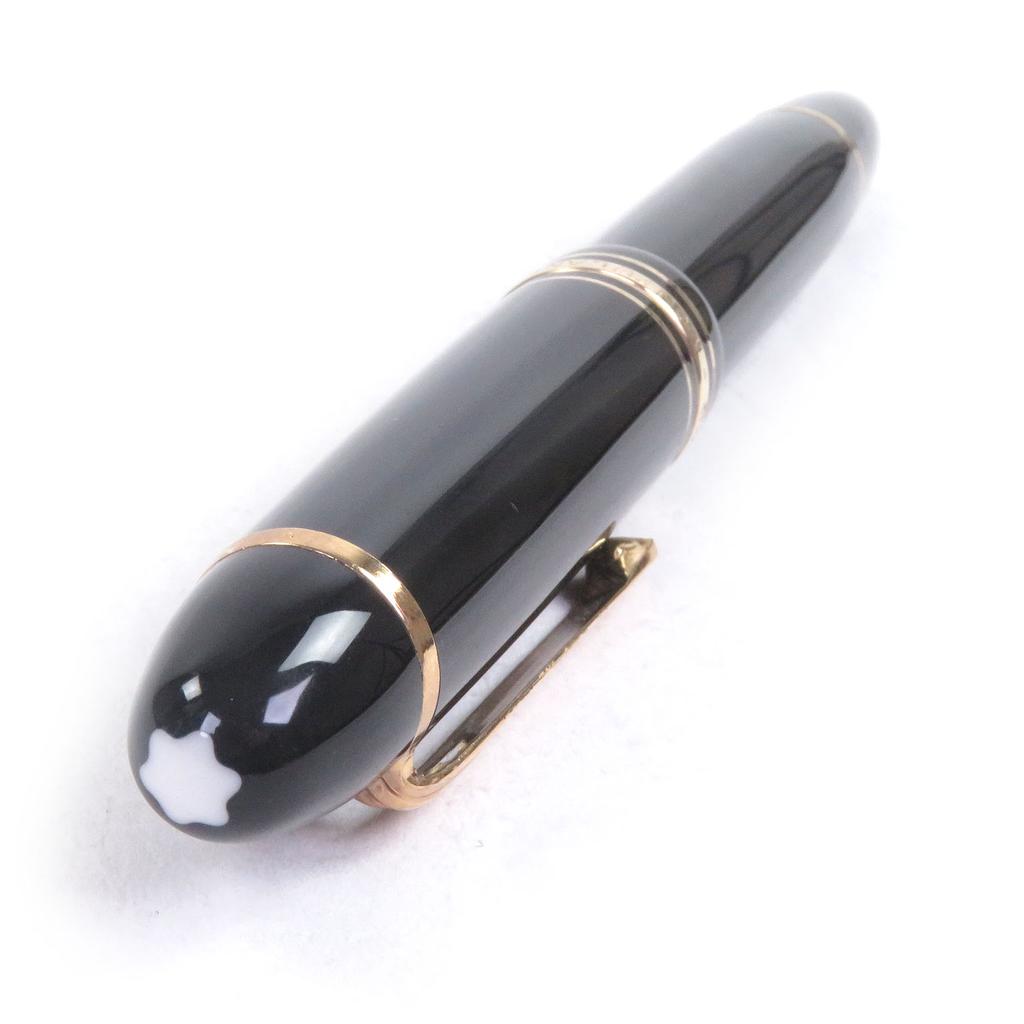 Great MONTBLANC fountain pen Meisterstück 149 Cap type Black gold 14K mens Used