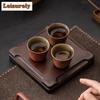 2pc/lot Kiln Change Red Old Rock Mud Horseshoe Teacup Handmade Tea Bowl Single Cups Smelling Cup Jianzhan Master Cups Tea 45ml