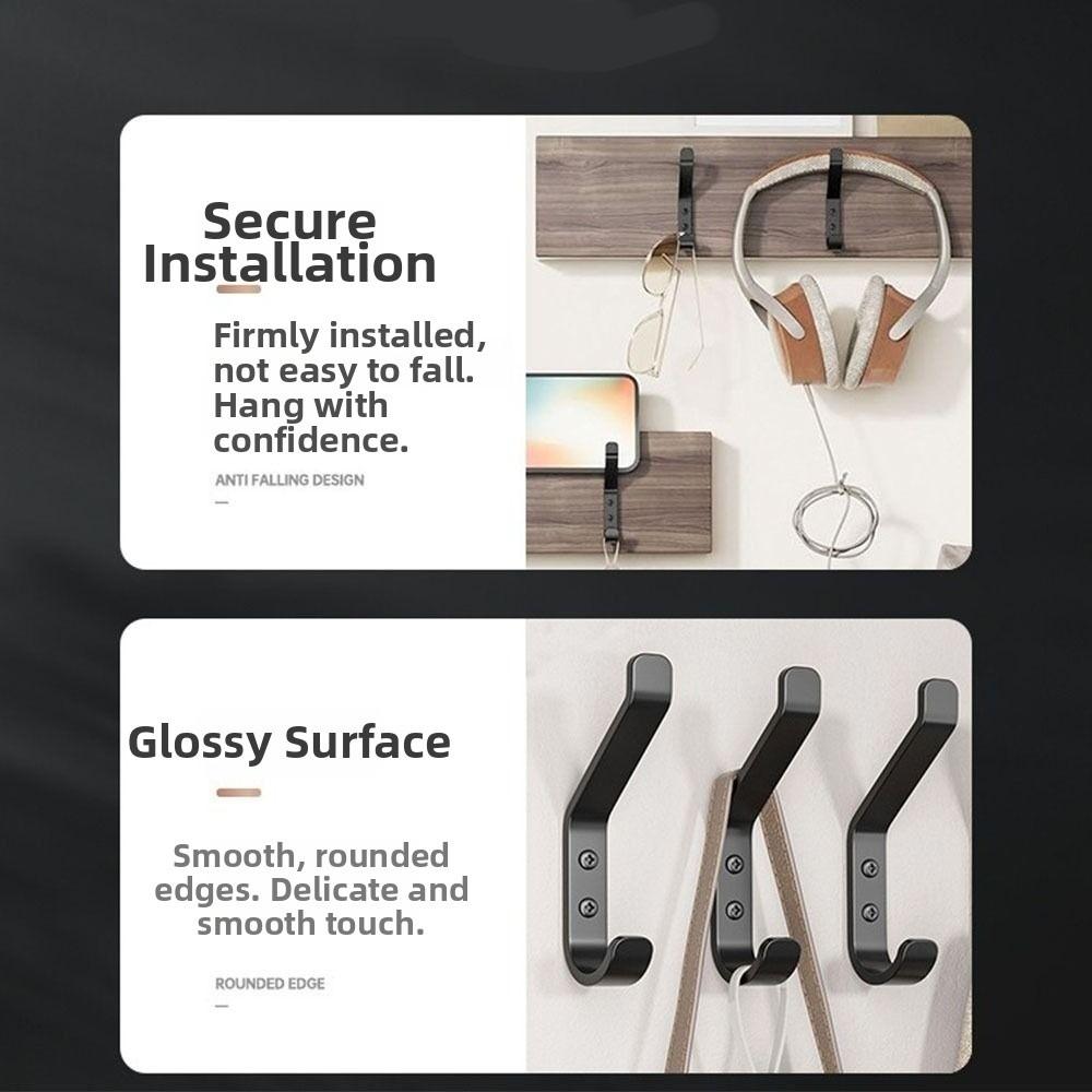 4/5/6/10 Pcs Wall Mounted Coat Hook Heavy Duty Door Hook Universal Towel  Hanging Hook  Wall Mounted