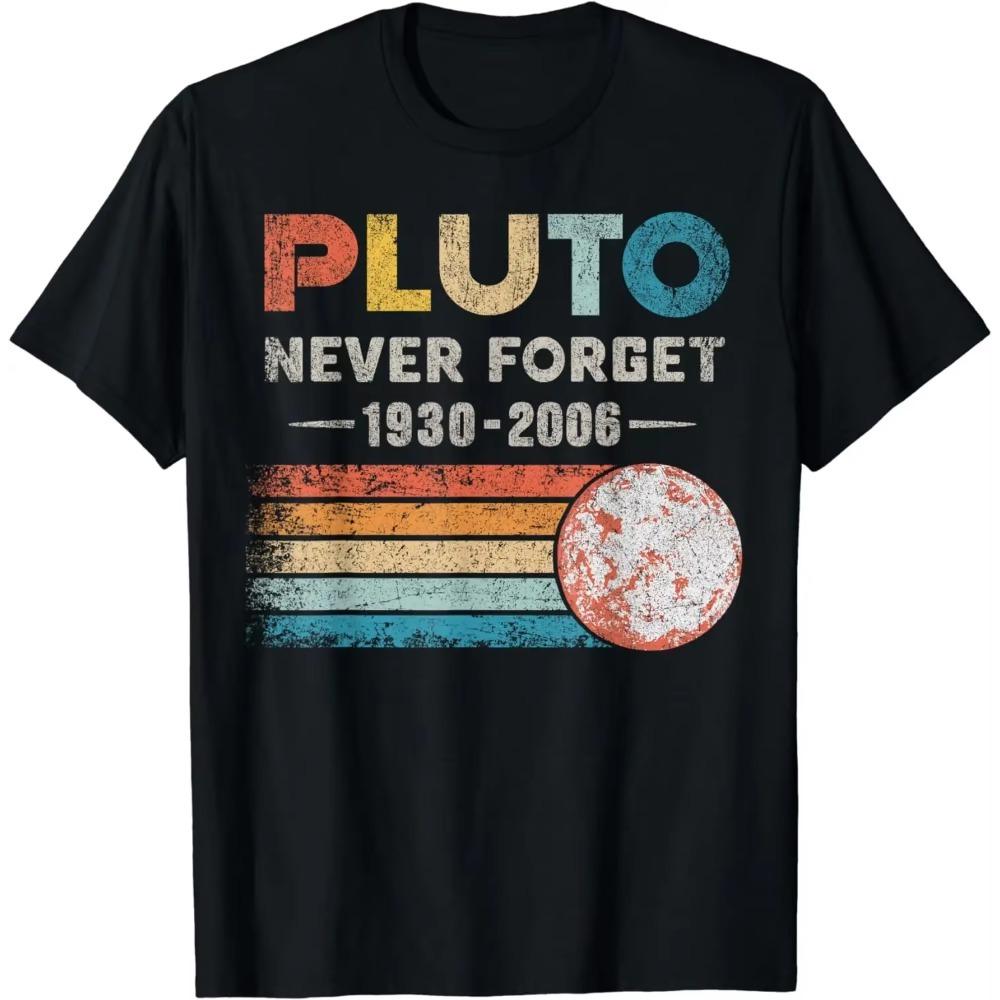

Винтажная футболка Never Forget Pluto Funny Retro Astronomy Space XXXXXL чёрный