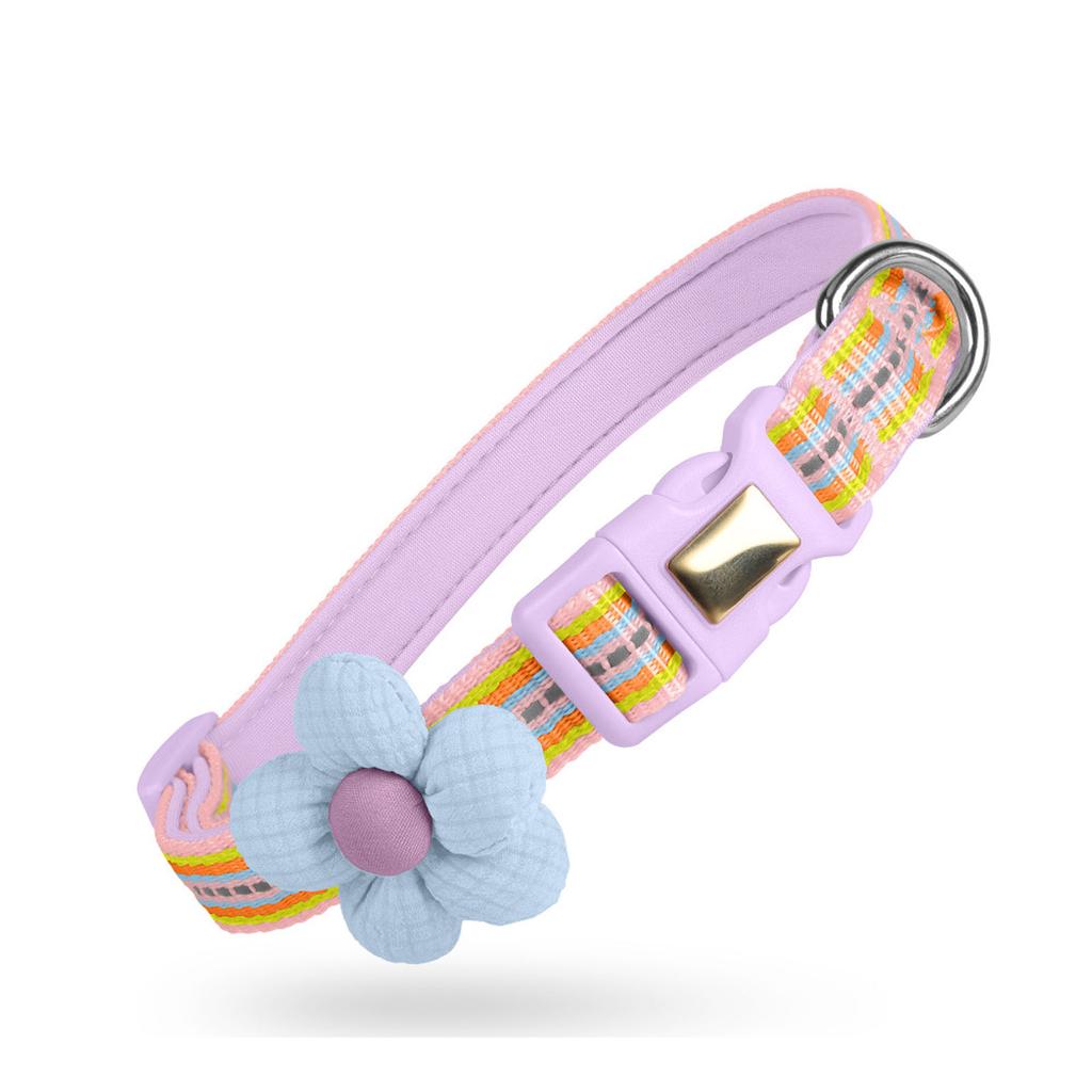 Universal & Dog Collar Cute Flower Design Outdoor Pet Restraint Safety Collar