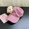 Adjustable Cotton Baseball Cap With Cartoon Dog Design And Rivet Studded For Women Casual Wear Fashion Accessories