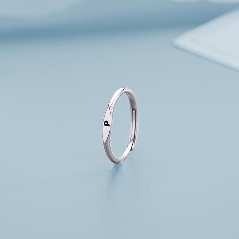 Stainless Steel Silver Color A-Z 26 Initial Letter Name Ring for Women Minimalist Thin Adjustable Finger Rings  Jewelry
